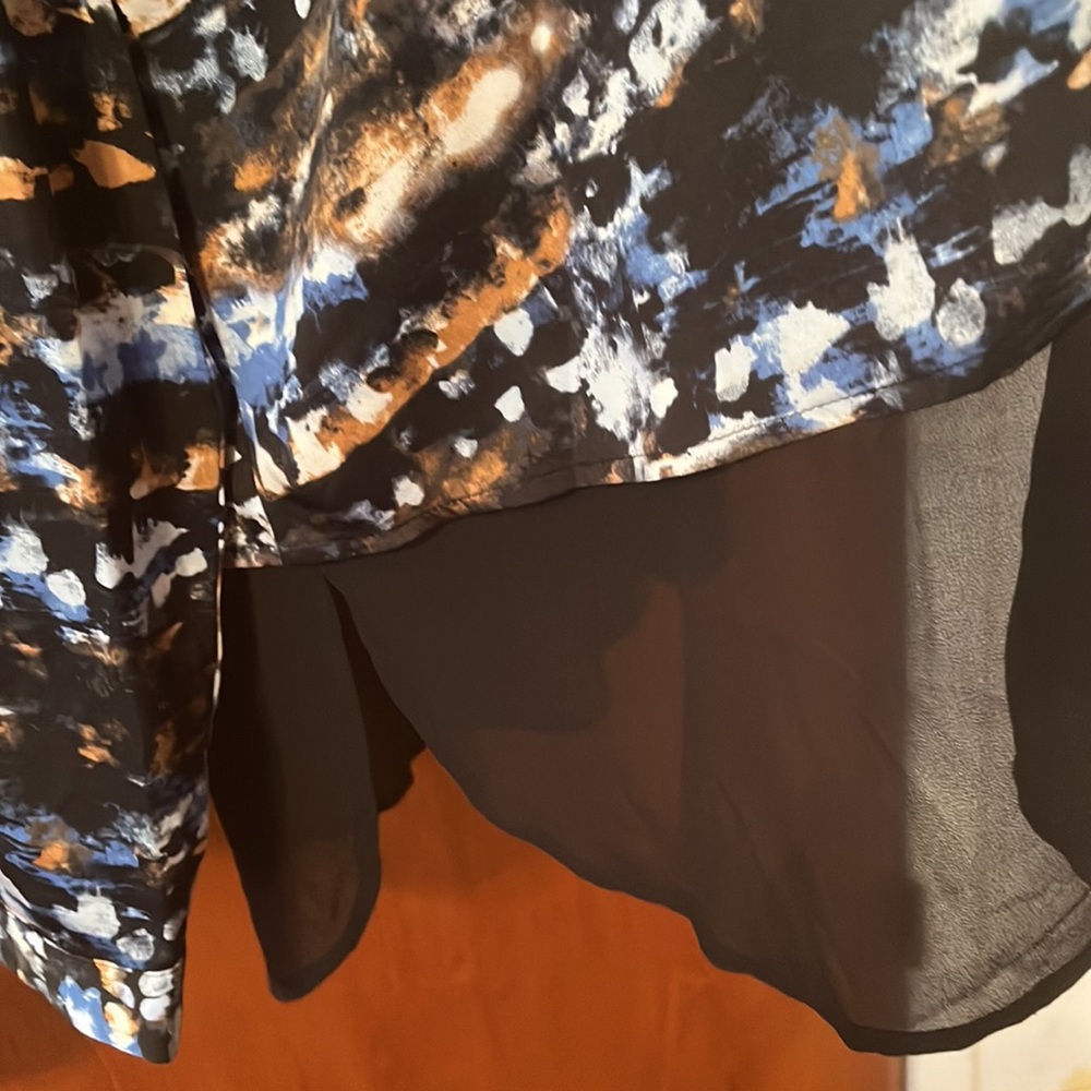 Blouse Button Down Top. Dknyc, Size L - image 4